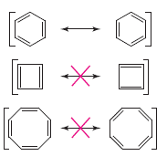 Three pairs of proposed resonance structures.